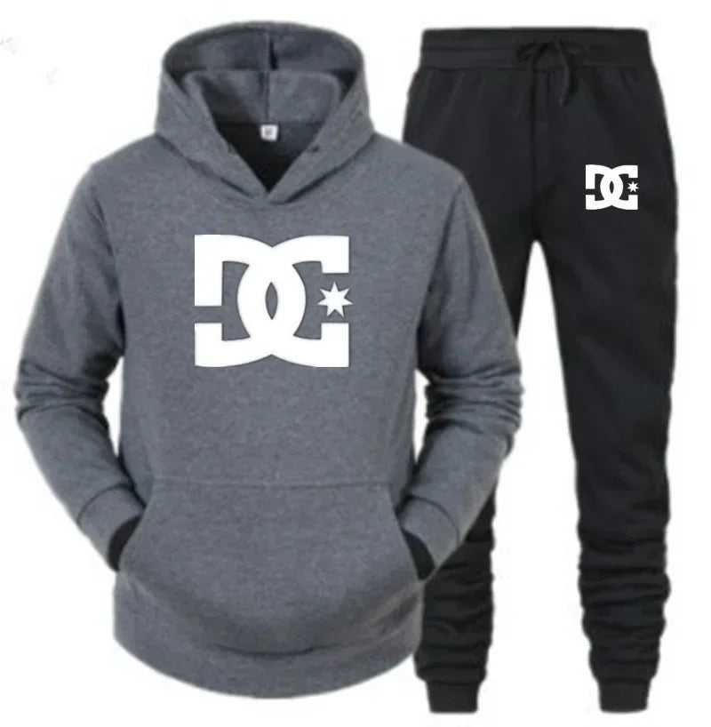 2025 Men's Fashion Basketball Jogging Fitness Set Autumn/Winter Long-sleeved Sweatshirt + Casual Pants Two-piece Set