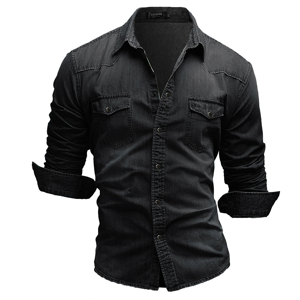 Brand Clothing 2022 Men Denim Shirt Mens Long Sleeve Soft Cotton Slim TShirts Male  Elastic Jeans Cowboy TShirt M-XXXL
