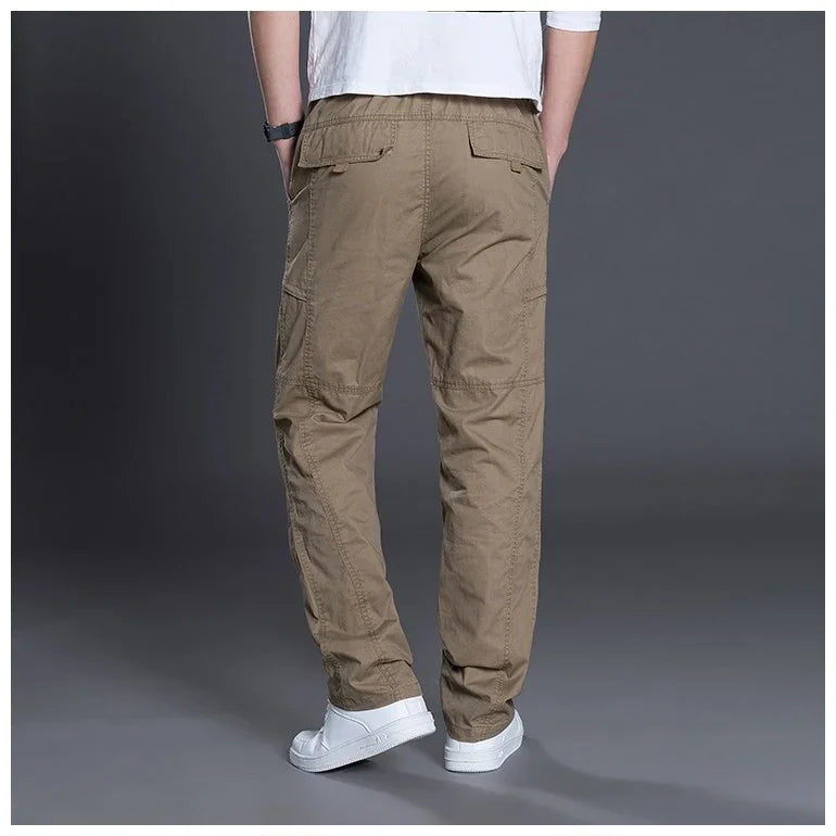 Summer Autumn Fashion Men Pants Casual Cotton Long Pants Straight Joggers Homme Plus Size 5xl 6xl Flat Trousers for Men Clothing