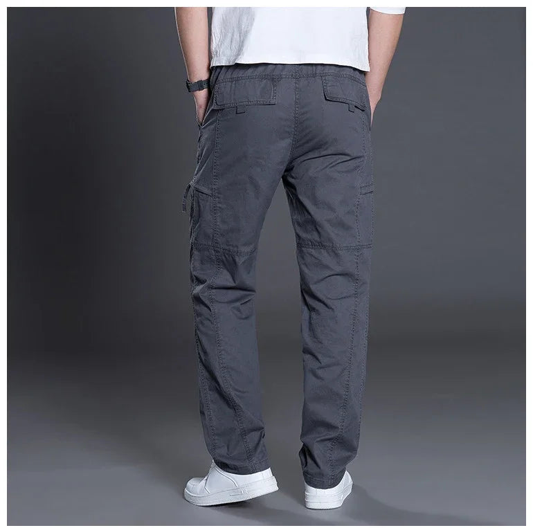Summer Autumn Fashion Men Pants Casual Cotton Long Pants Straight Joggers Homme Plus Size 5xl 6xl Flat Trousers for Men Clothing