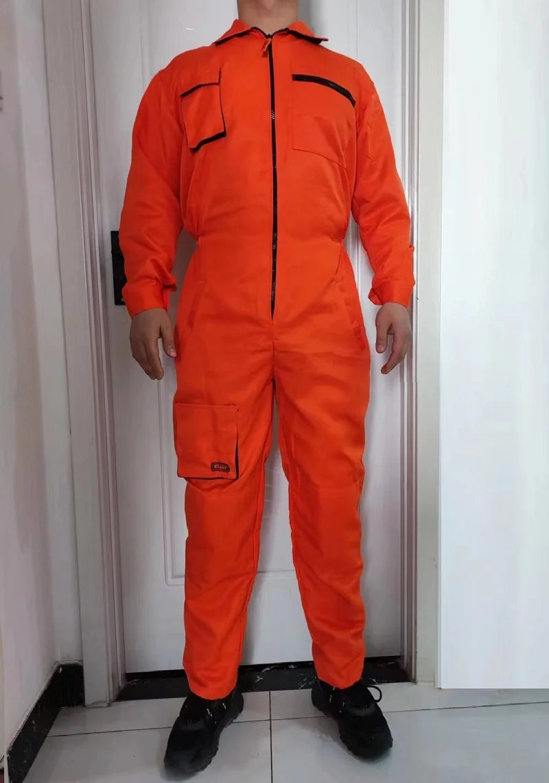 Work Clothing For Men Cargo Overalls Fly Pockets Work Jumpsuit Coveralls Workshop Uniform Hip Hop Costume Overall Hombre Trabajo