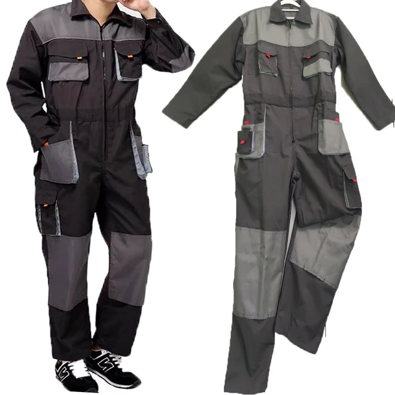 Work Clothing For Men Cargo Overalls Fly Pockets Work Jumpsuit Coveralls Workshop Uniform Hip Hop Costume Overall Hombre Trabajo