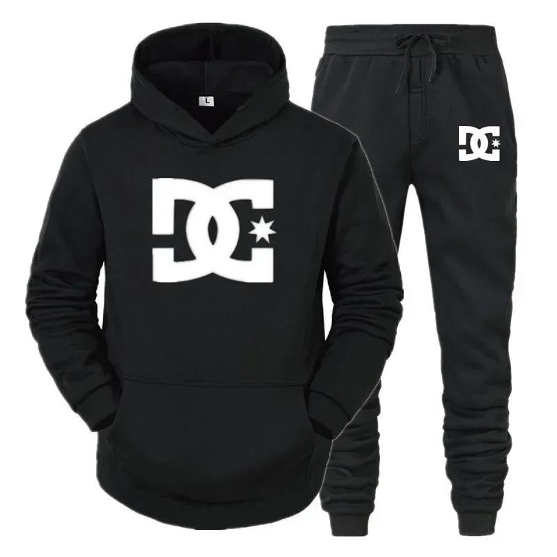2025 Men's Fashion Basketball Jogging Fitness Set Autumn/Winter Long-sleeved Sweatshirt + Casual Pants Two-piece Set