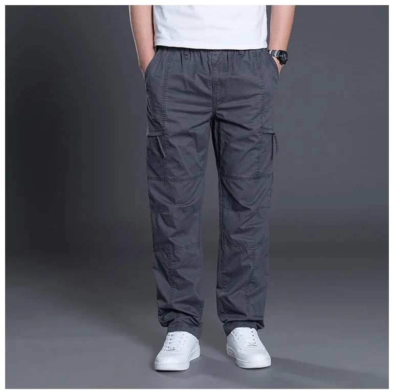 Summer Autumn Fashion Men Pants Casual Cotton Long Pants Straight Joggers Homme Plus Size 5xl 6xl Flat Trousers for Men Clothing