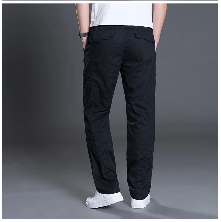 Summer Autumn Fashion Men Pants Casual Cotton Long Pants Straight Joggers Homme Plus Size 5xl 6xl Flat Trousers for Men Clothing