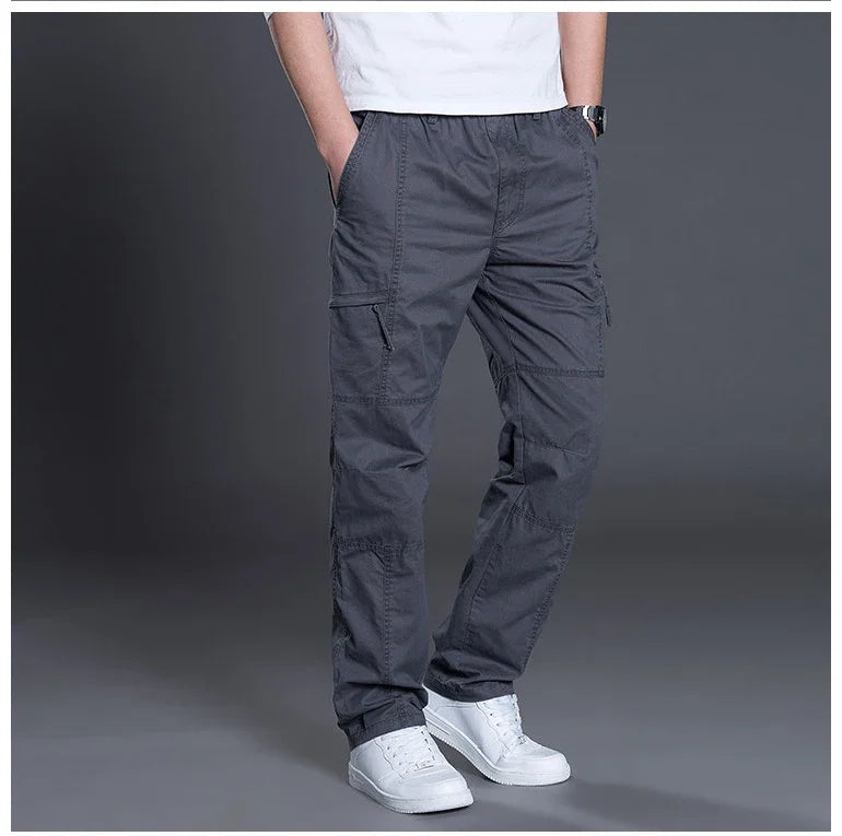 Summer Autumn Fashion Men Pants Casual Cotton Long Pants Straight Joggers Homme Plus Size 5xl 6xl Flat Trousers for Men Clothing