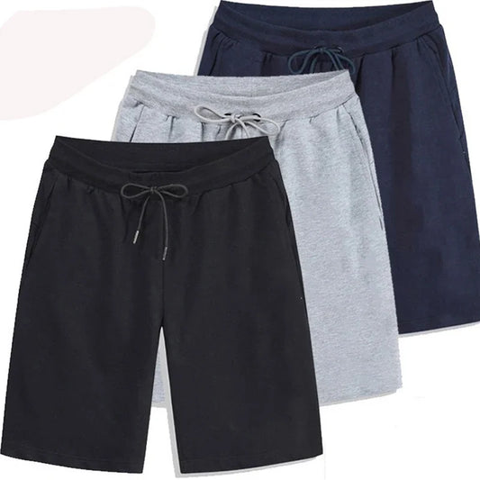 2025 Summer Men's Set of 5 - Elastic Drawstring Loose Jogger Shorts for Fitness - Breathable & Casual Solid Color Sports Pants