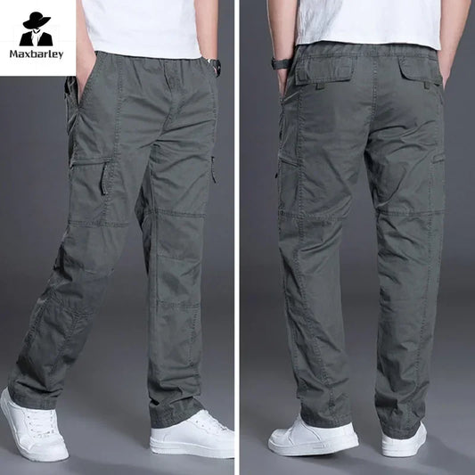 Summer Autumn Fashion Men Pants Casual Cotton Long Pants Straight Joggers Homme Plus Size 5xl 6xl Flat Trousers for Men Clothing