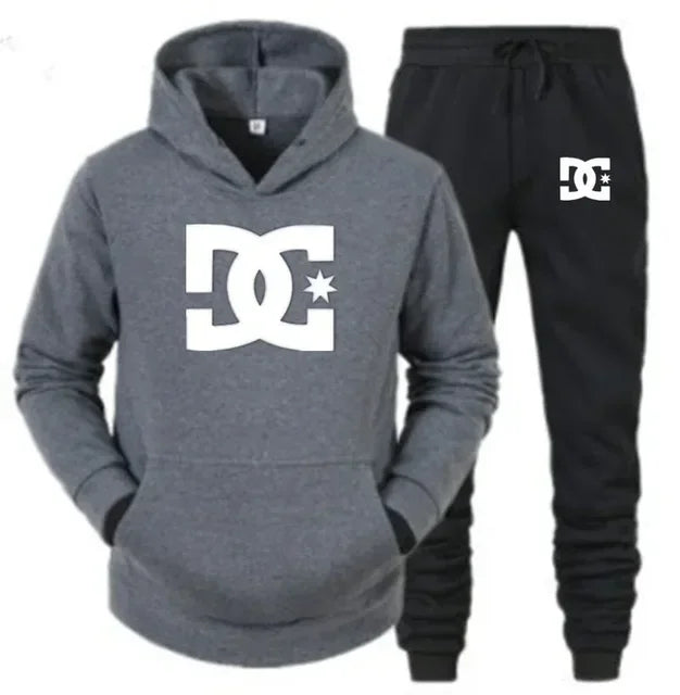 2025 Men's Fashion Basketball Jogging Fitness Set Autumn/Winter Long-sleeved Sweatshirt + Casual Pants Two-piece Set