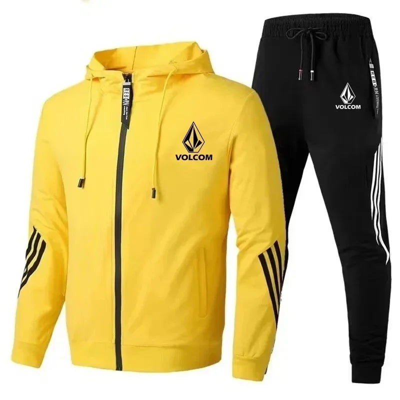 The 2025 Men's autumn and Winter set is a brand-new casual and comfortable jogging outfit. It features a hooded sweatshirt and s