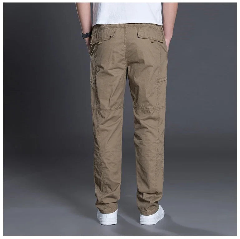 Summer Autumn Fashion Men Pants Casual Cotton Long Pants Straight Joggers Homme Plus Size 5xl 6xl Flat Trousers for Men Clothing