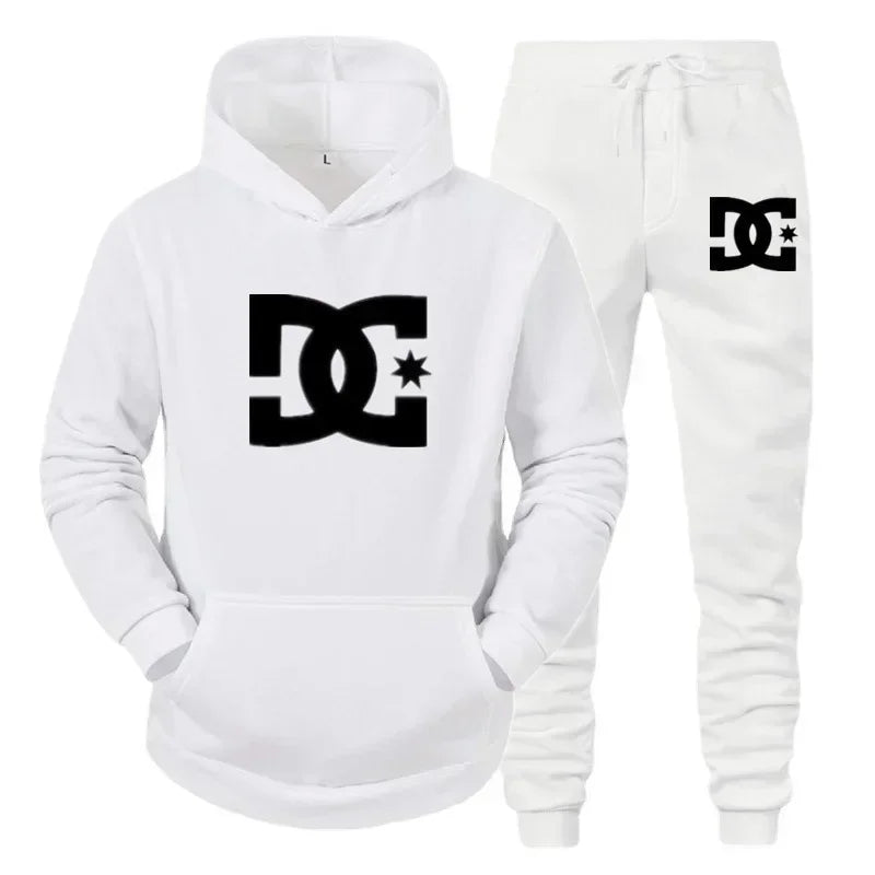 2025 Men's Fashion Basketball Jogging Fitness Set Autumn/Winter Long-sleeved Sweatshirt + Casual Pants Two-piece Set