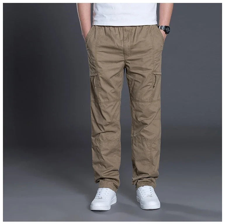 Summer Autumn Fashion Men Pants Casual Cotton Long Pants Straight Joggers Homme Plus Size 5xl 6xl Flat Trousers for Men Clothing