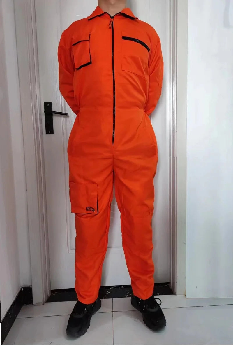 Work Clothing For Men Cargo Overalls Fly Pockets Work Jumpsuit Coveralls Workshop Uniform Hip Hop Costume Overall Hombre Trabajo