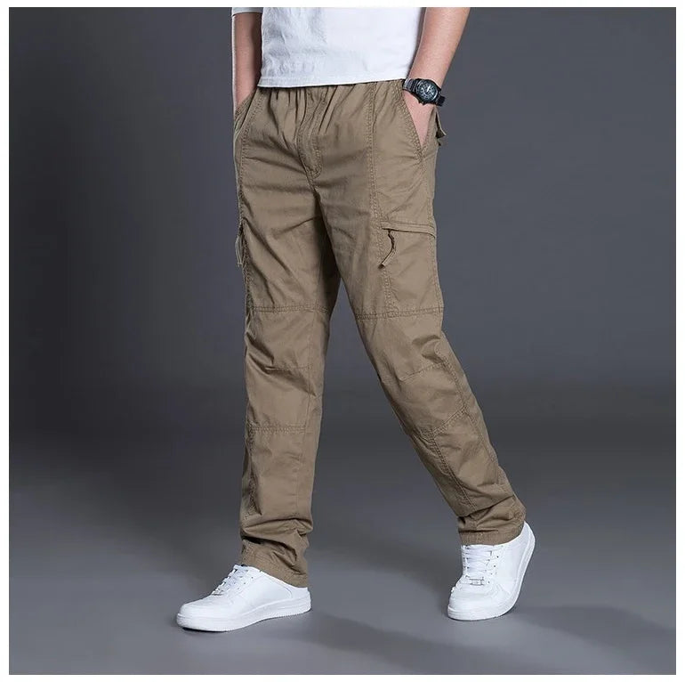 Summer Autumn Fashion Men Pants Casual Cotton Long Pants Straight Joggers Homme Plus Size 5xl 6xl Flat Trousers for Men Clothing