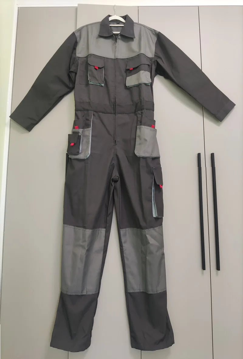 Work Clothing For Men Cargo Overalls Fly Pockets Work Jumpsuit Coveralls Workshop Uniform Hip Hop Costume Overall Hombre Trabajo