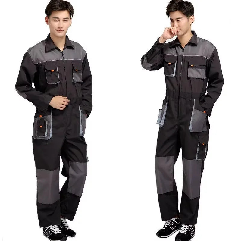 Work Clothing For Men Cargo Overalls Fly Pockets Work Jumpsuit Coveralls Workshop Uniform Hip Hop Costume Overall Hombre Trabajo