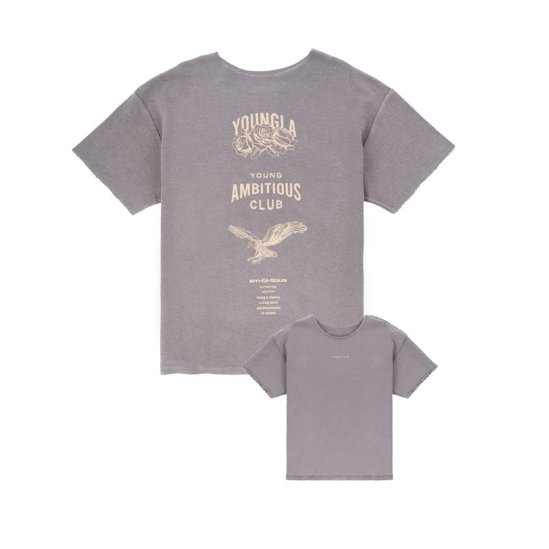 YA Men's Oversized T-shirt Ragged Fashion Casual Mens Clothing Short Sleeve Cotton Round Neck Printed T-shirt Training Clothing