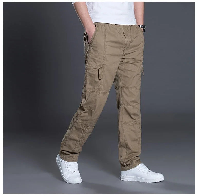 Summer Autumn Fashion Men Pants Casual Cotton Long Pants Straight Joggers Homme Plus Size 5xl 6xl Flat Trousers for Men Clothing