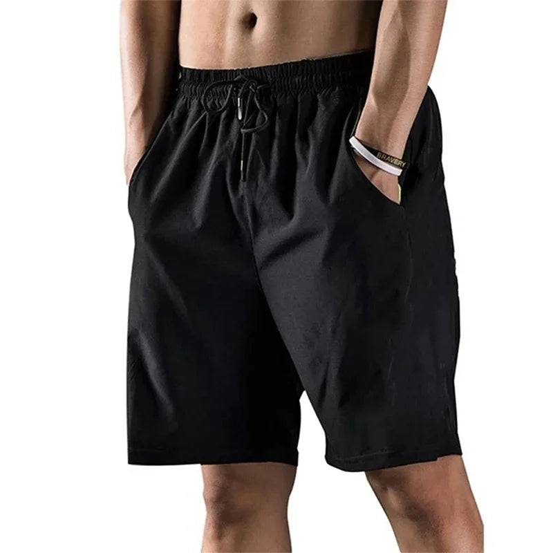 2025 Summer Men's Set of 5 - Elastic Drawstring Loose Jogger Shorts for Fitness - Breathable & Casual Solid Color Sports Pants