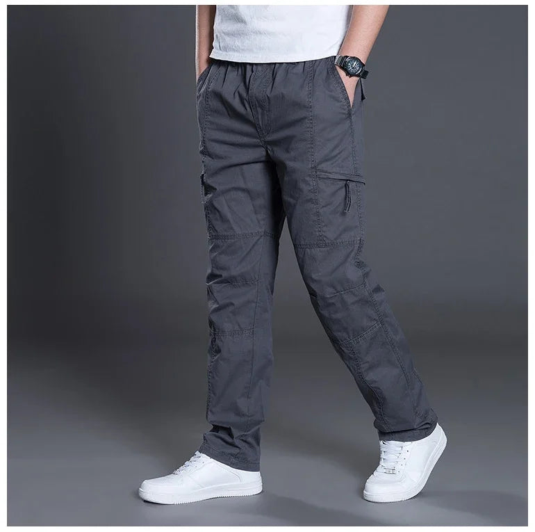 Summer Autumn Fashion Men Pants Casual Cotton Long Pants Straight Joggers Homme Plus Size 5xl 6xl Flat Trousers for Men Clothing